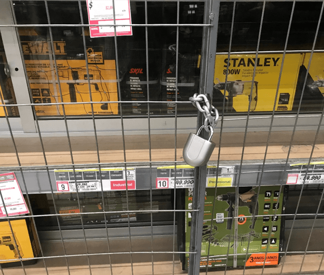Gaiola de segurança com Padlock para ferramentas Stanley e DeWalt
