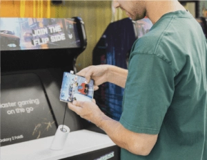 Produto seguro com OnePOD sendo estendido para visualização