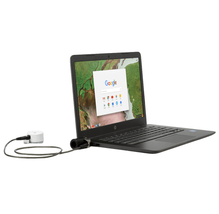 K Bloqueio de segurança conectado ao laptop