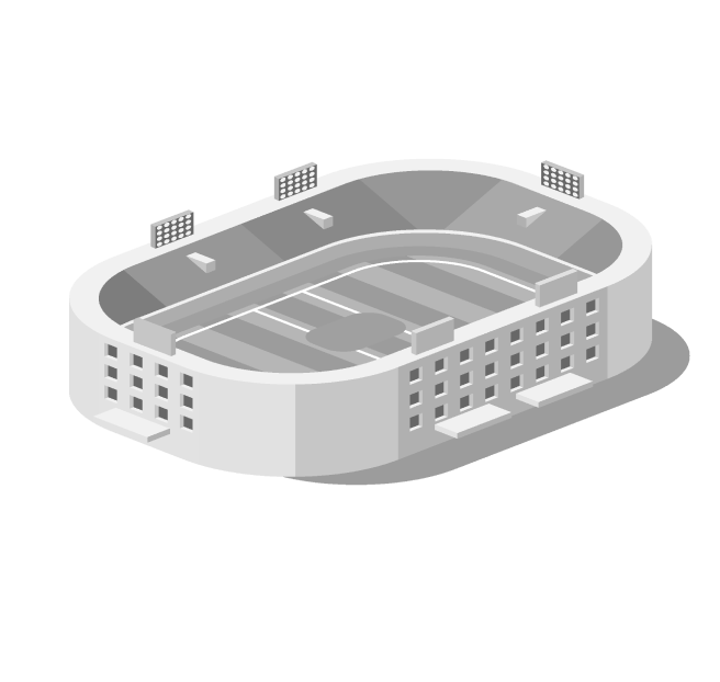 Renderização de um estádio esportivo