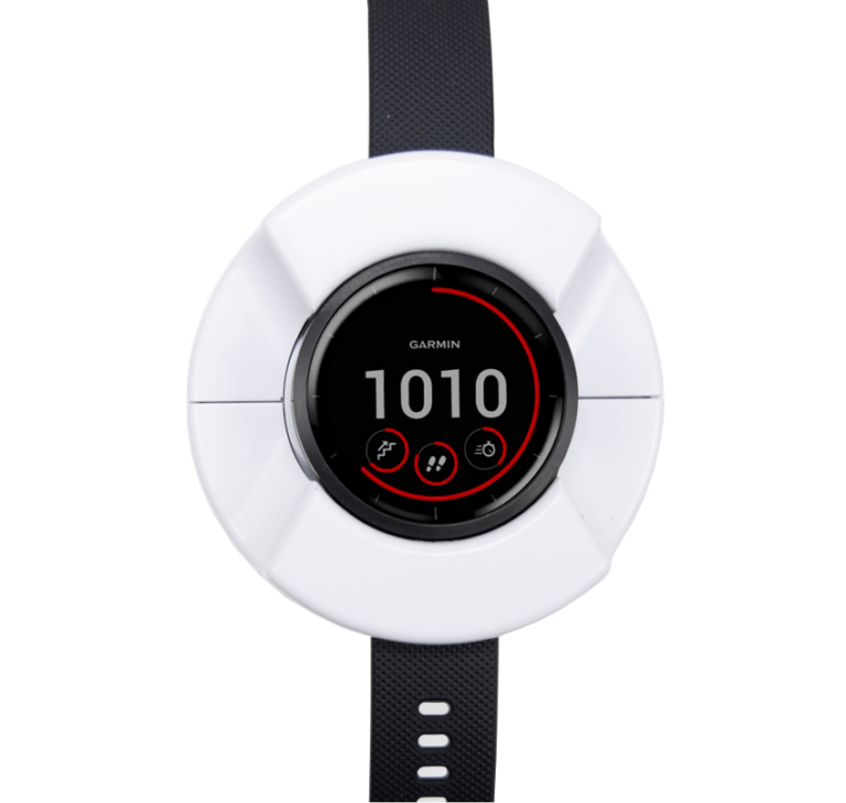 Smartwatch em tela de segurança branca