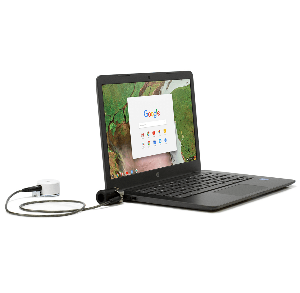 K Bloqueio de segurança conectado ao laptop