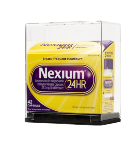 Caixa do medicamento Nexium em uma caixa de segurança Sell-Thru