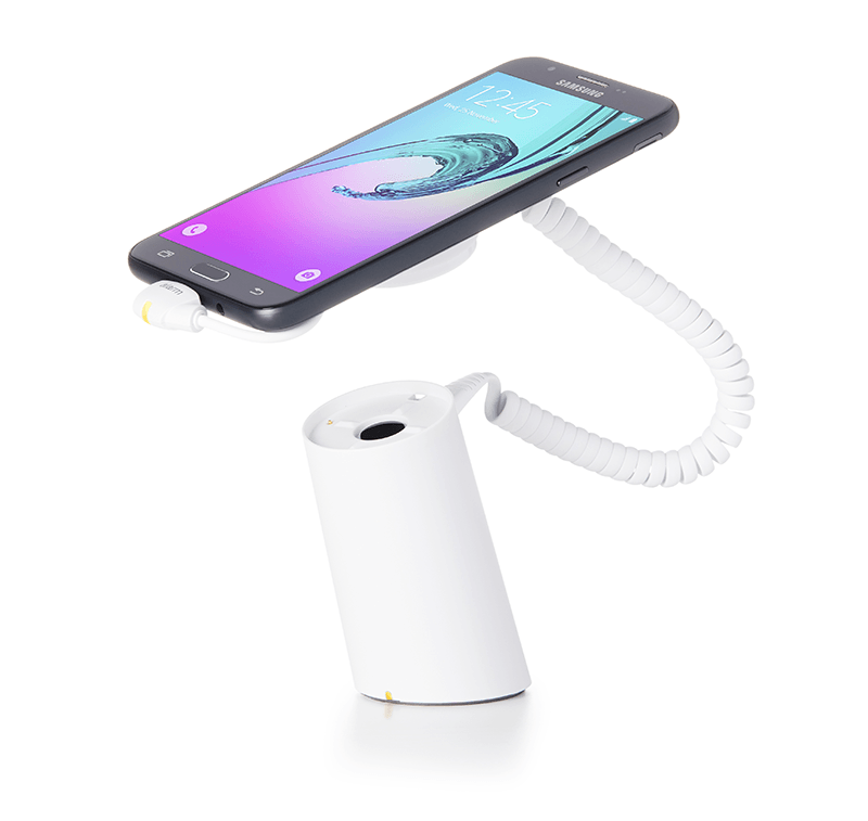 Samsung Telefone Galaxy em um suporte branco OnePOD