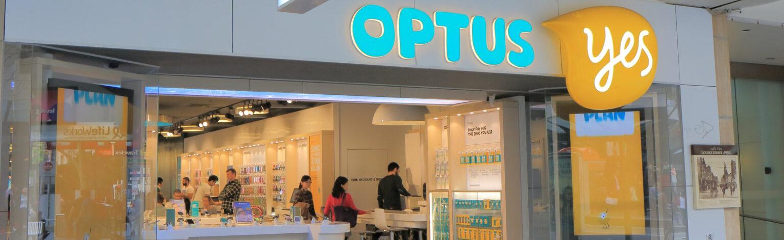 Dentro de uma loja da Optus