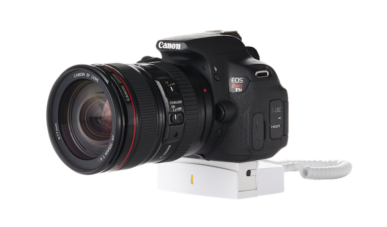 Merchandise Display Security para câmeras point-and-shoot e DSLR e lentes